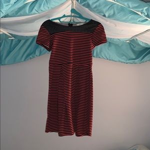 black and red striped dress